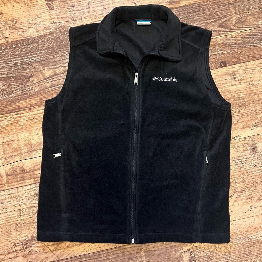 Columbia Black Zip-Up Fleece Vest